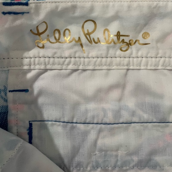 Lilly Pulitzer  print Bay Blue Into the Deep Callahan Shorts Size 0 - Picture 12 of 13